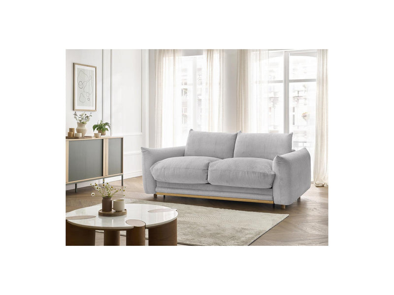 Canapé Droit Convertible 3 Places - Ernest - Tissu Velours Côtelé