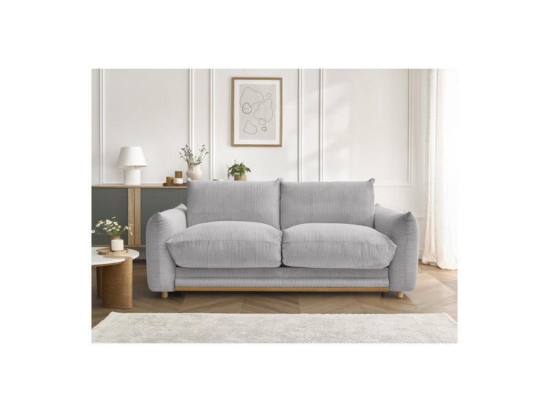 Canapé Droit Convertible 3 Places - Ernest - Tissu Velours Côtelé