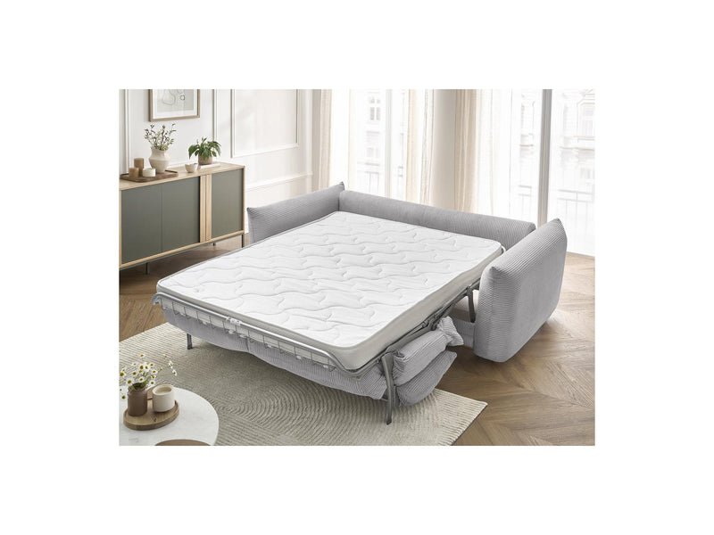 Canapé Droit Convertible 3 Places - Ernest - Tissu Velours Côtelé