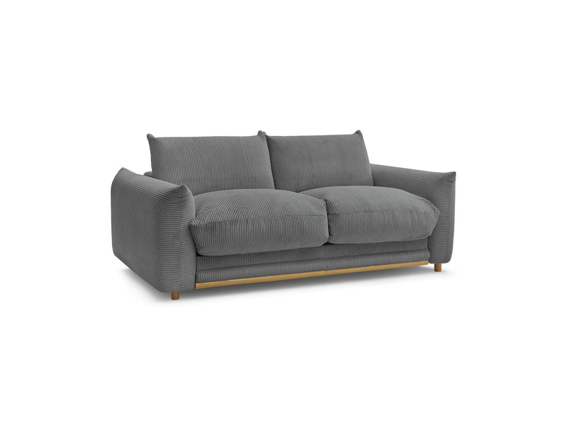 Canapé Droit Convertible 3 Places - Ernest - Tissu Velours Côtelé