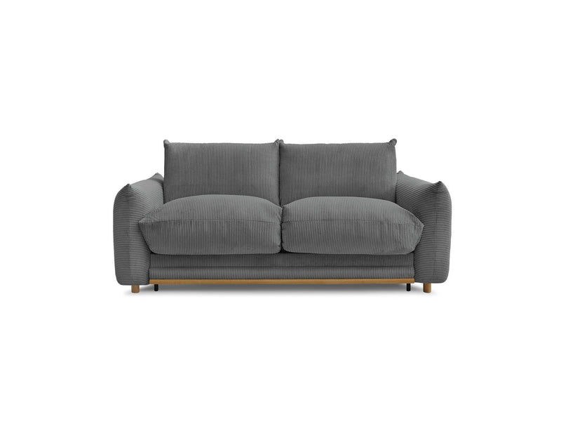 Canapé Droit Convertible 3 Places - Ernest - Tissu Velours Côtelé