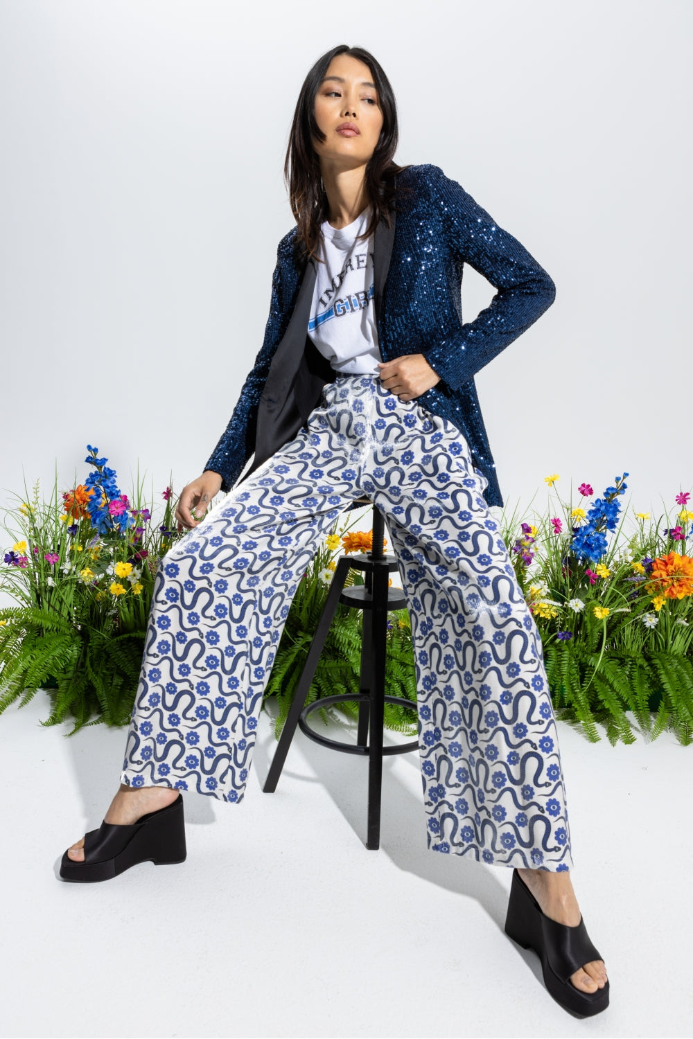 The Blondie Glitter Blue Blazer