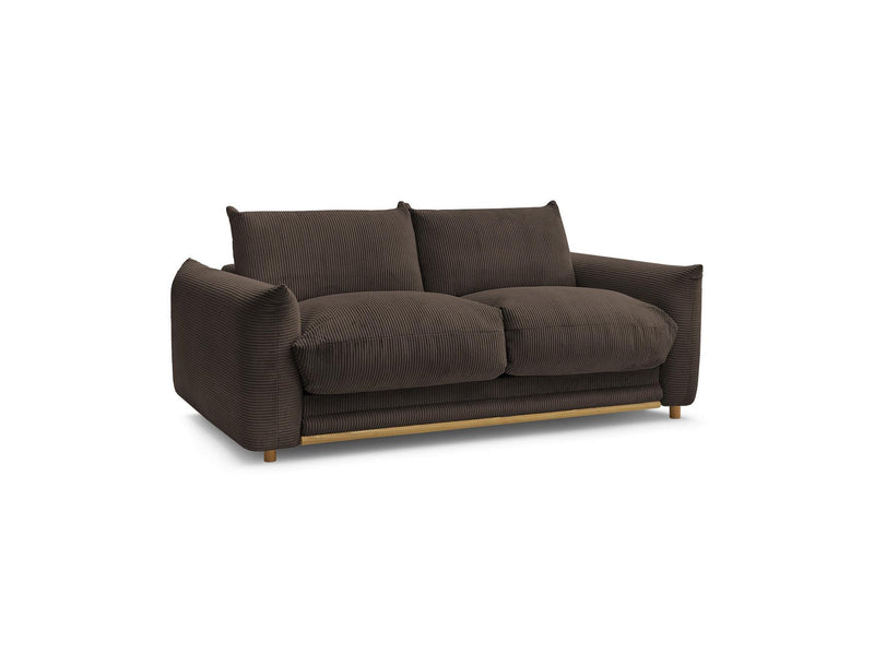 Canapé Droit Convertible 3 Places - Ernest - Tissu Velours Côtelé