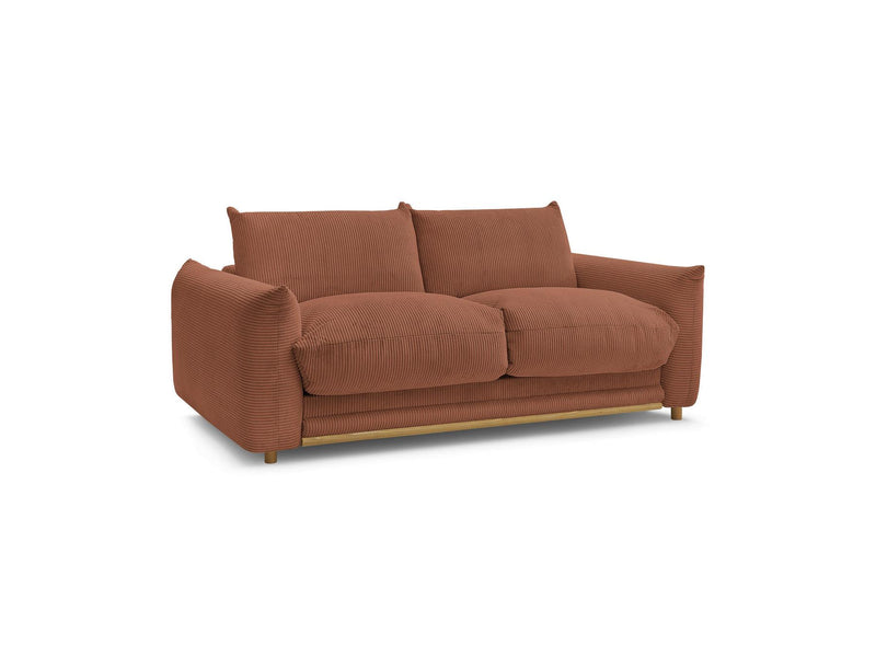 Canapé Droit Convertible 3 Places - Ernest - Tissu Velours Côtelé