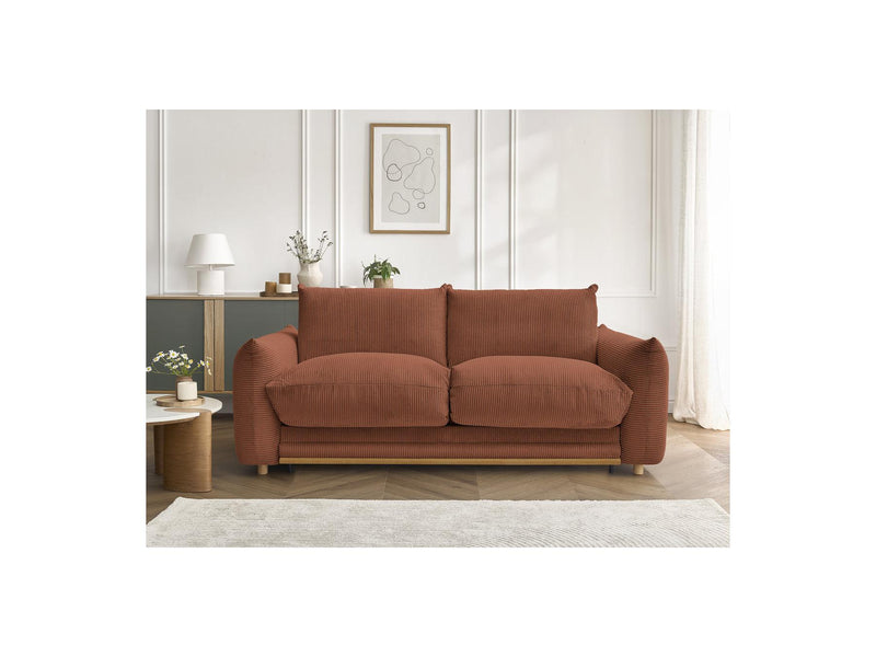 Canapé Droit Convertible 3 Places - Ernest - Tissu Velours Côtelé