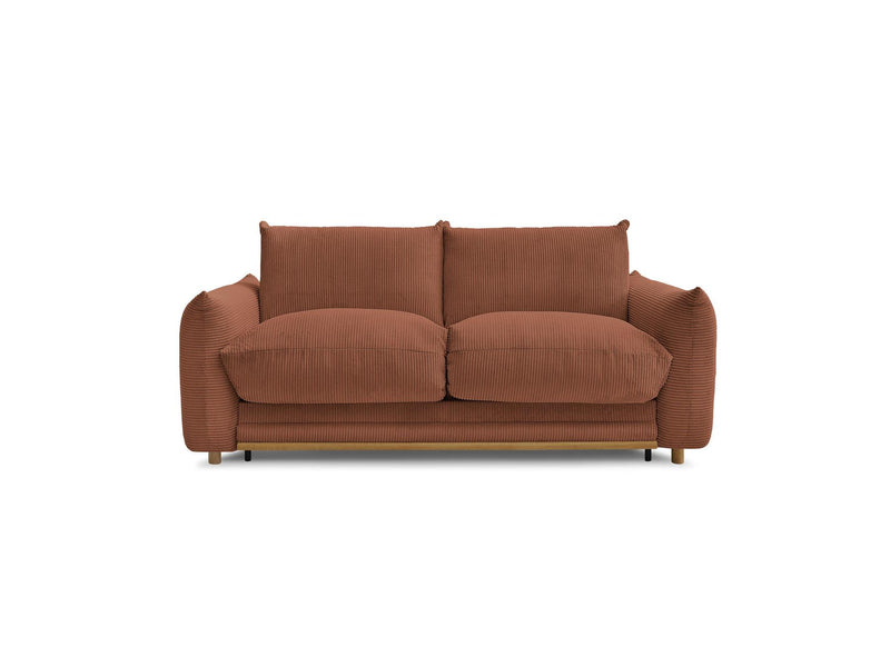 Canapé Droit Convertible 3 Places - Ernest - Tissu Velours Côtelé