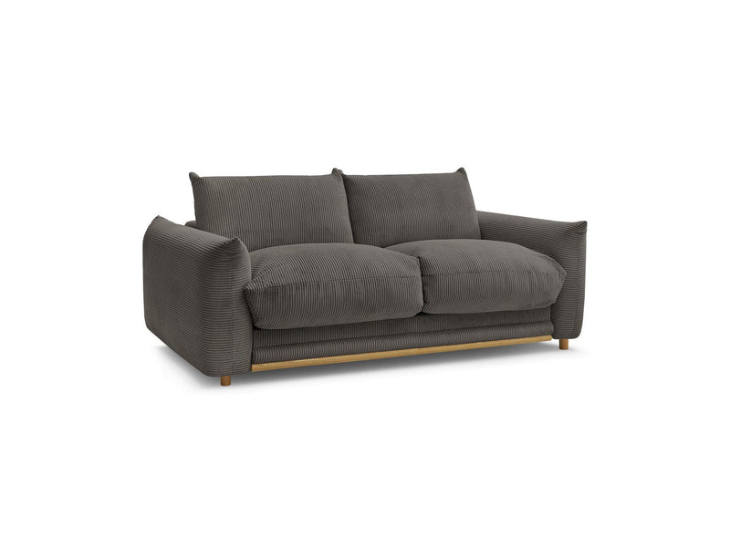 Canapé Droit Convertible 3 Places - Ernest - Tissu Velours Côtelé