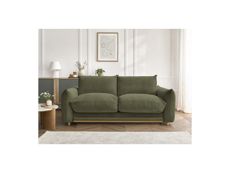 Canapé Droit Convertible 3 Places - Ernest - Tissu Velours Côtelé