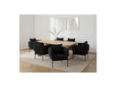 Marin - Set With Oak Color Dining Table + 6 Gabin Armchairs - Corduroy