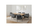 Marin - Set With Oak Color Dining Table + 6 Gabin Armchairs - Corduroy