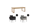 Marin - Set With Oak Color Dining Table + 6 Gabin Armchairs - Corduroy