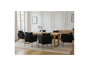 Marin - Set With Oak Color Dining Table + 6 Gabin Armchairs - Corduroy