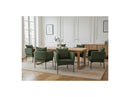 Marin - Set With Oak Color Dining Table + 6 Gabin Armchairs - Corduroy
