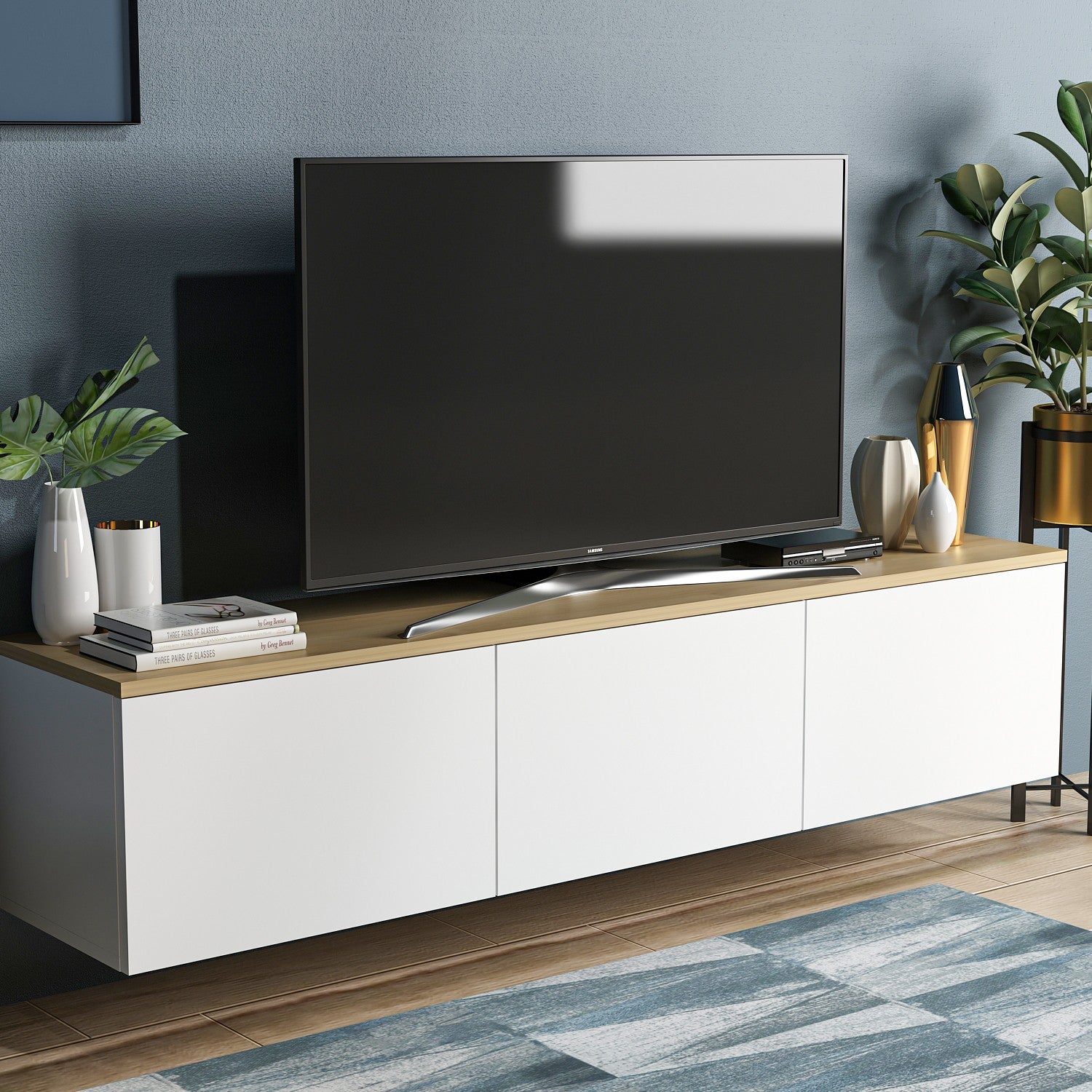 Meubles Tv Neon - Blanc / Chêne