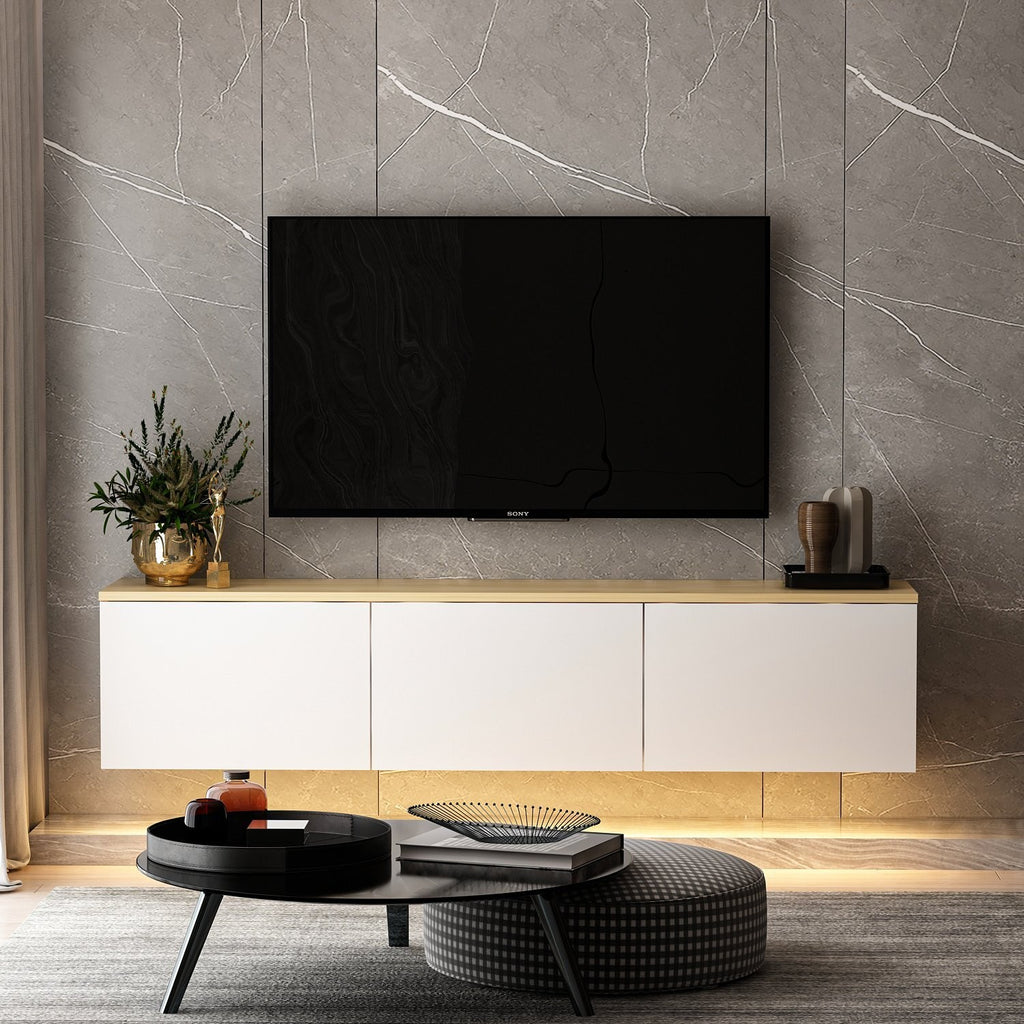 Meubles Tv Neon - Blanc / Chêne
