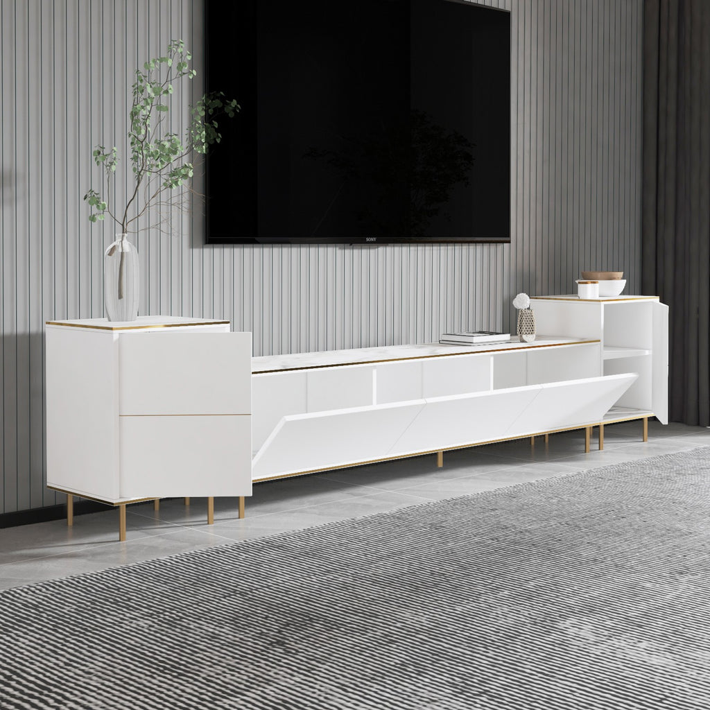Meubles Tv Imaj - Marbre Blanc / Doré