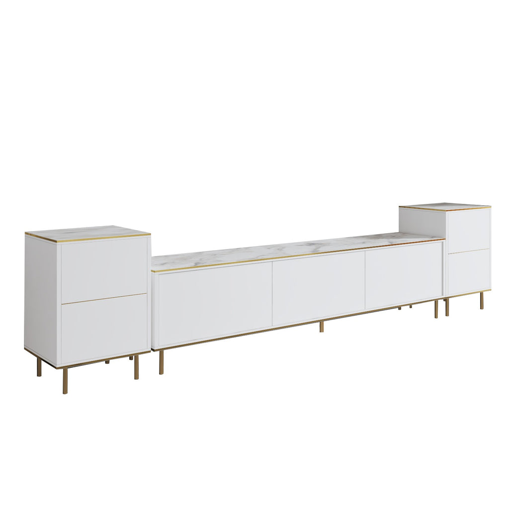 Meubles Tv Imaj - Marbre Blanc / Doré