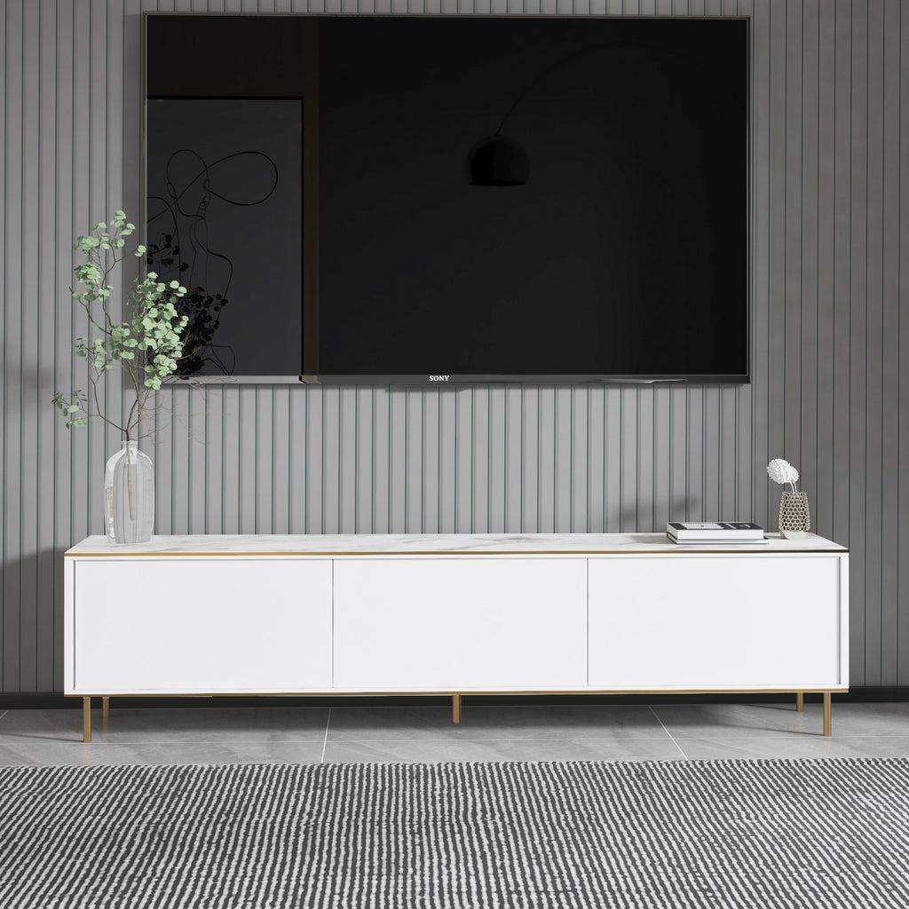 Meubles Tv Imaj - Marbre Blanc / Doré