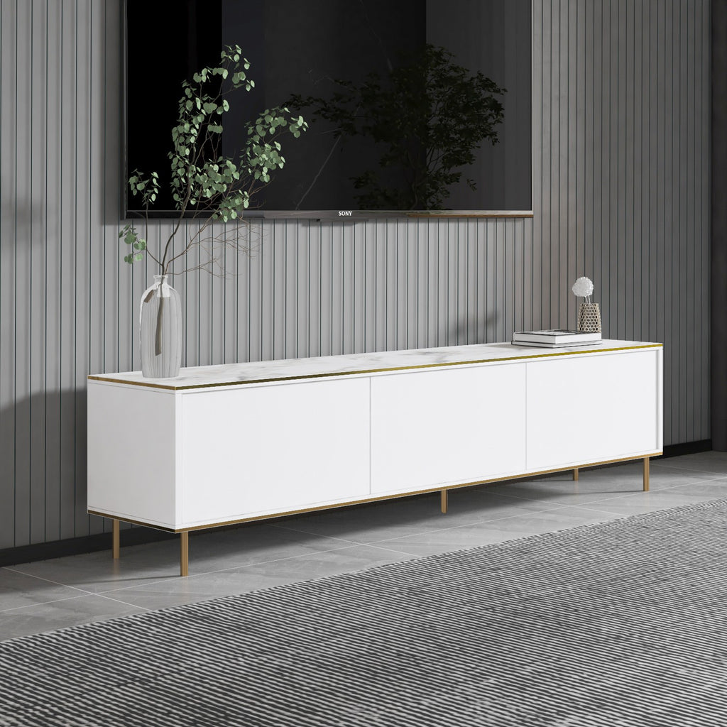Meubles Tv Imaj - Marbre Blanc / Doré