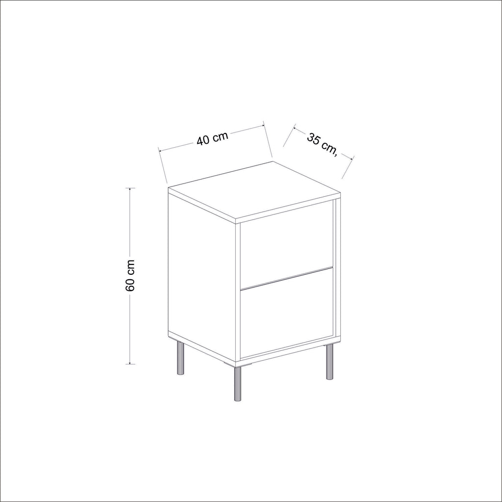 Tables De Chevet Imaj - Blanc / Noir / Doré