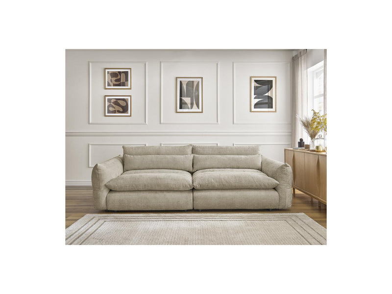 Canapé Droit Fixe 3 Places - Neil - Tissu Texturé