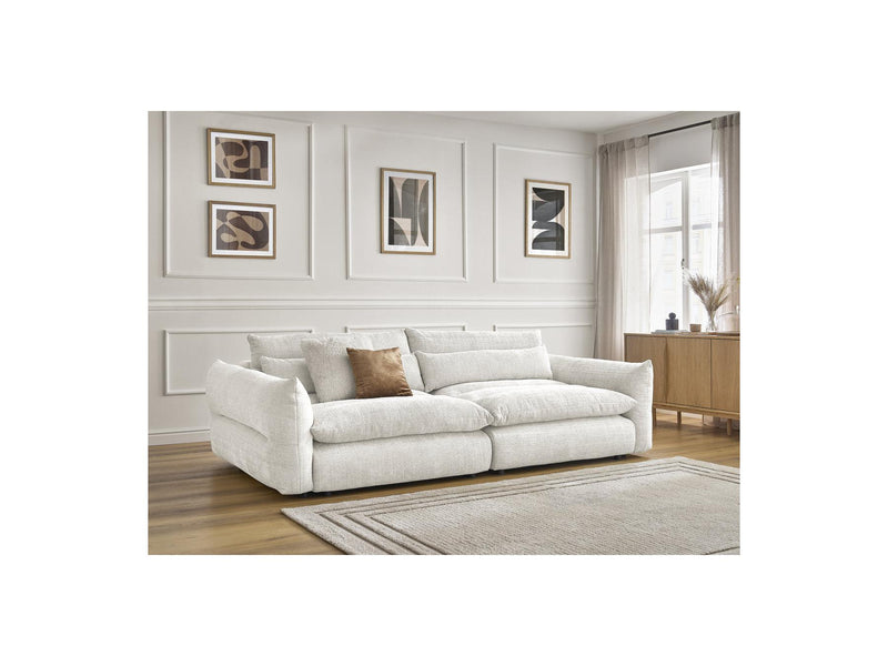 Canapé Droit Fixe 3 Places - Neil - Tissu Texturé