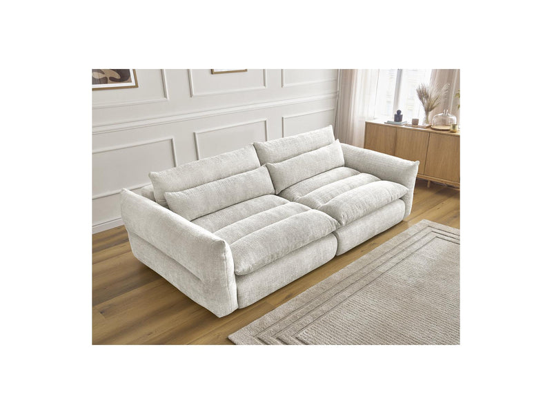 Canapé Droit Fixe 3 Places - Neil - Tissu Texturé