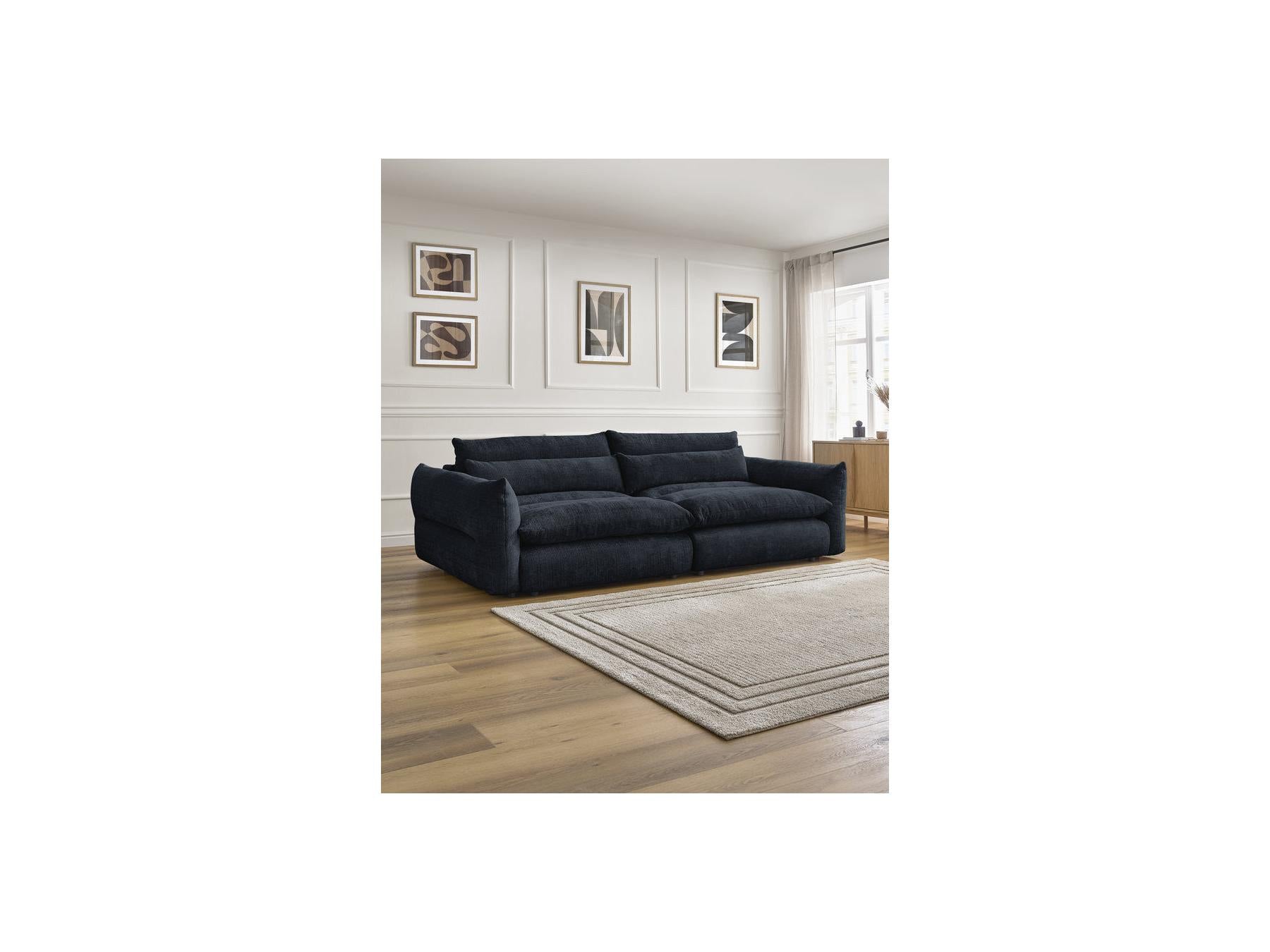Neil - Canapé Droit Fixe 3 Places - Tissu Texturé