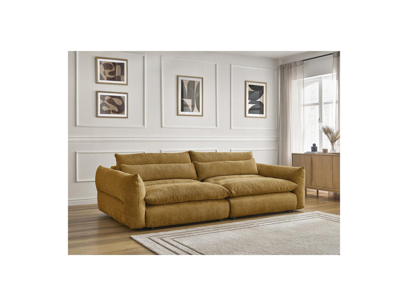 Canapé Droit Fixe 3 Places - Neil - Tissu Texturé