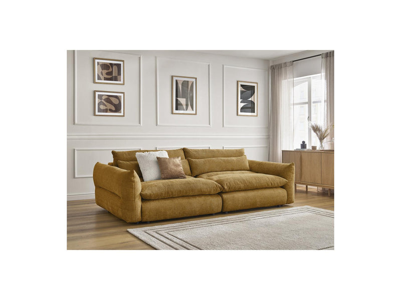 Canapé Droit Fixe 3 Places - Neil - Tissu Texturé