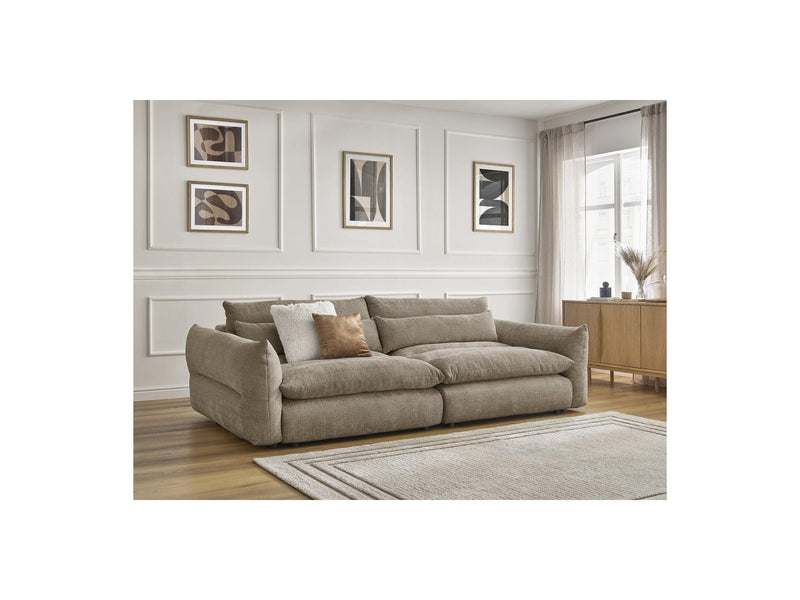 Canapé Droit Fixe 3 Places - Neil - Tissu Texturé