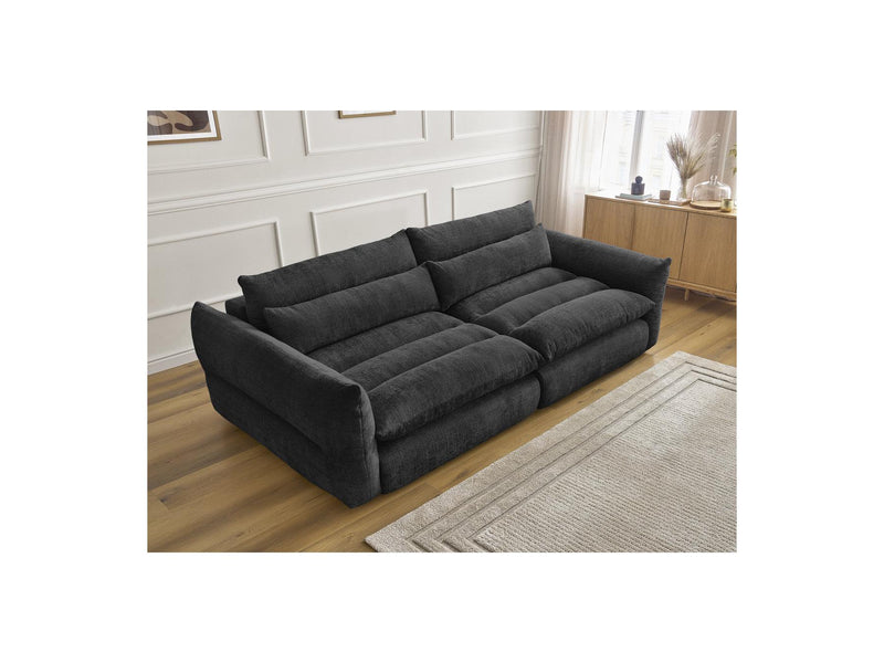 Canapé Droit Fixe 3 Places - Neil - Tissu Texturé