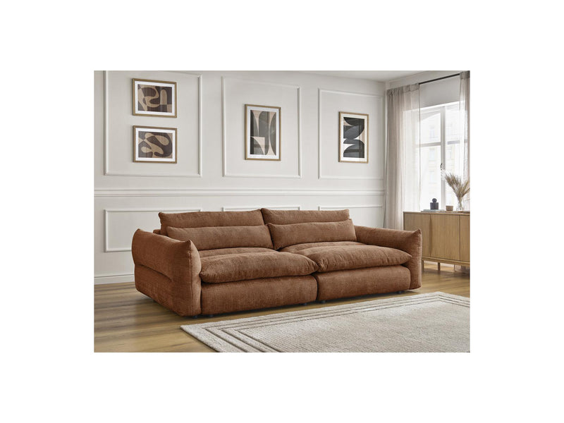 Canapé Droit Fixe 3 Places - Neil - Tissu Texturé