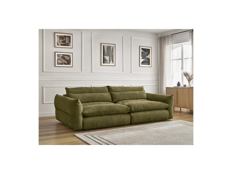 Canapé Droit Fixe 3 Places - Neil - Tissu Texturé