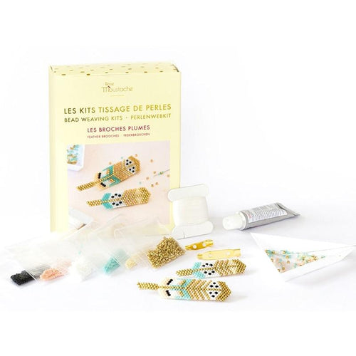 Comprar kit bigote rosa - tejido de cuentas miyuki - broches de plumas - 19,99 € online en La Petite Epicerie - Ocio...