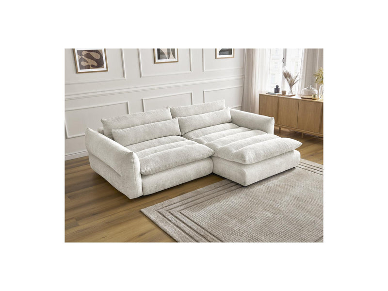 Canapé D'Angle Fixe - Neil - Tissu Texturé - Angle Droit