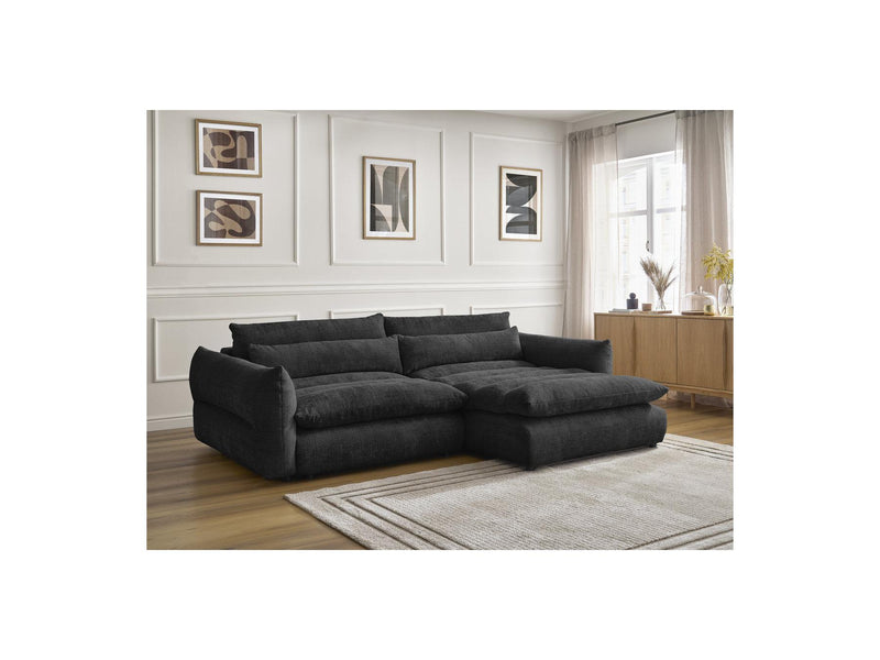 Canapé D'Angle Fixe - Neil - Tissu Texturé - Angle Droit