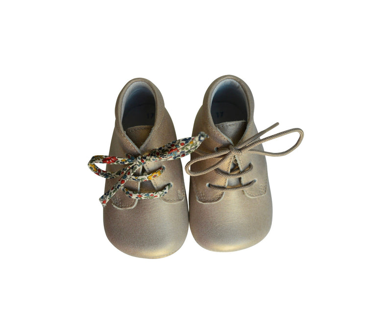 Mini-Arthur Soft Non-Slip Baby Slippers for Girls - Gold Leather - Girl