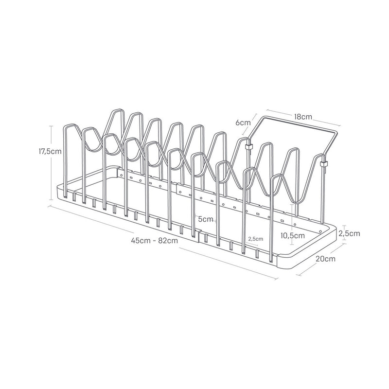 Support Extensible Pour Couvercles & Poêles - Tower - Blanc