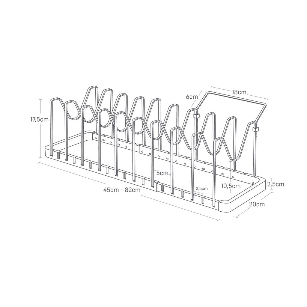 Soporte Extensible para Tapas y Sartenes - Tower - Blanco
