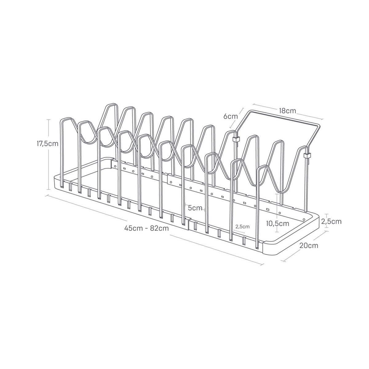 Soporte Extensible para Tapas y Sartenes - Tower - Blanco