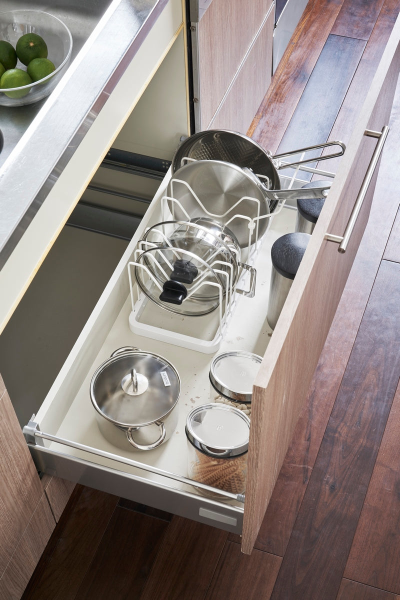 Soporte Extensible para Tapas y Sartenes - Tower - Blanco