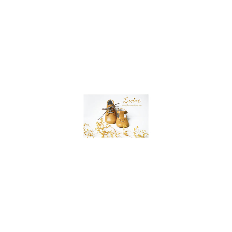 Mini-Arthur Soft Non-Slip Baby Slippers - Mustard Yellow Leather - Unisex