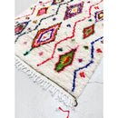 Tapis Berbère Marocain Azilal - Ecru À Motifs Colorés