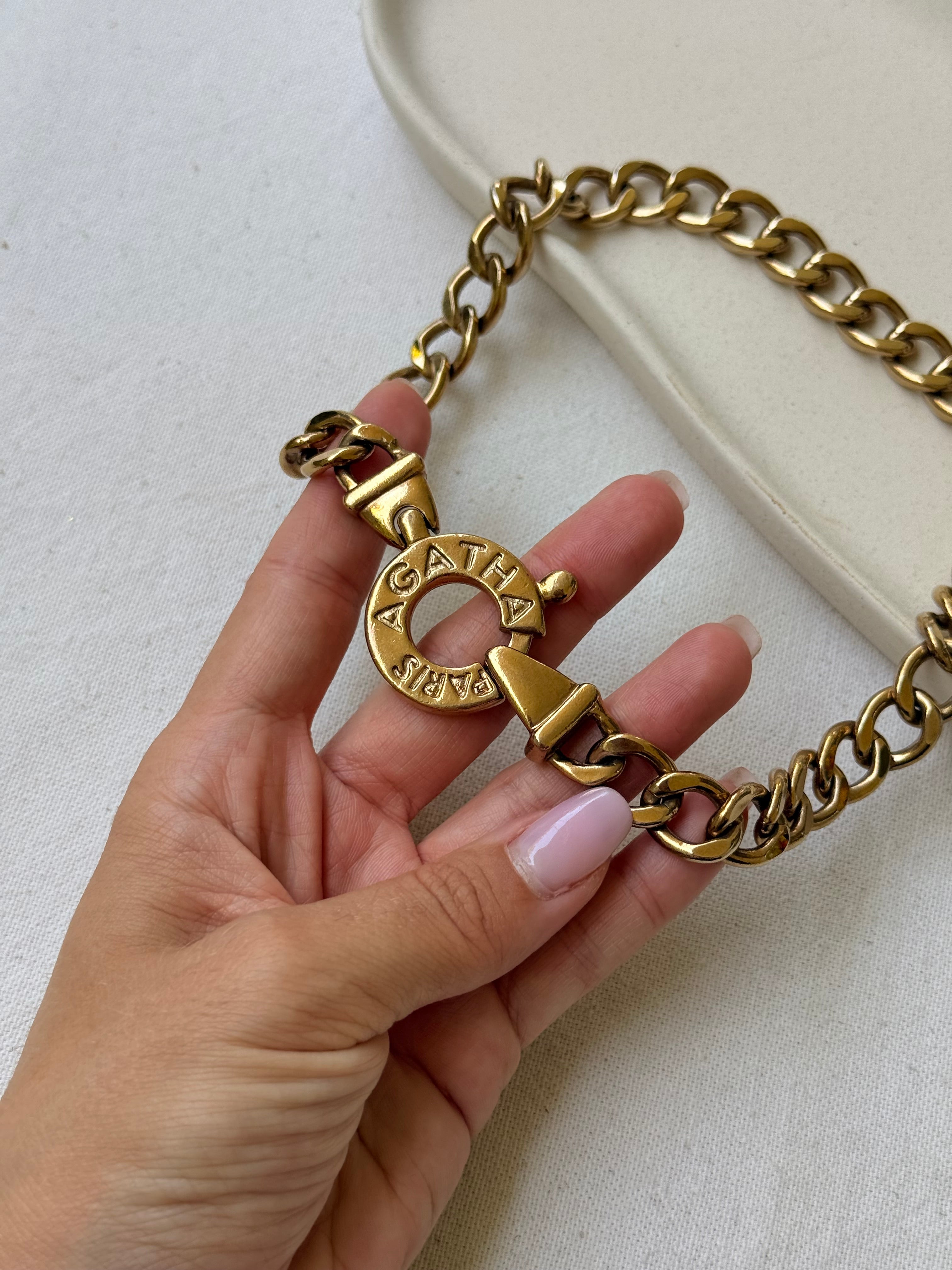 Collar Agatha vintage - Eslabones dorados