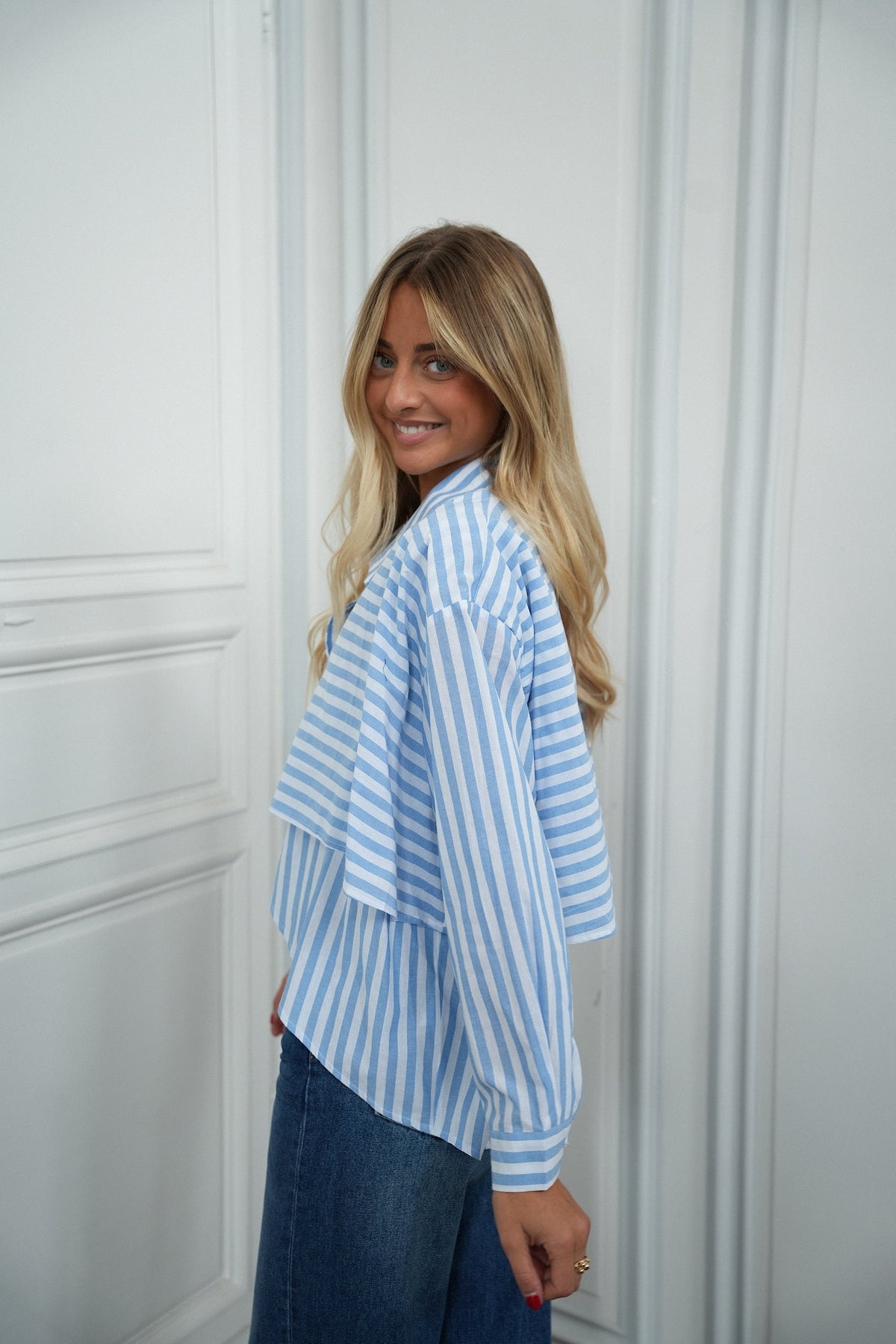 Kalli Asymmetric Blouse - Blue