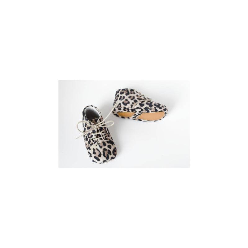 Chaussons Bébé Souples Antidérapants Mini-Arthur - Cuir Léopard - Fille