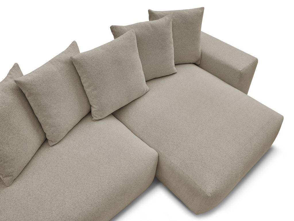 Voltaire - Canapé D'Angle Fixe Réversible - Tissu Chiné