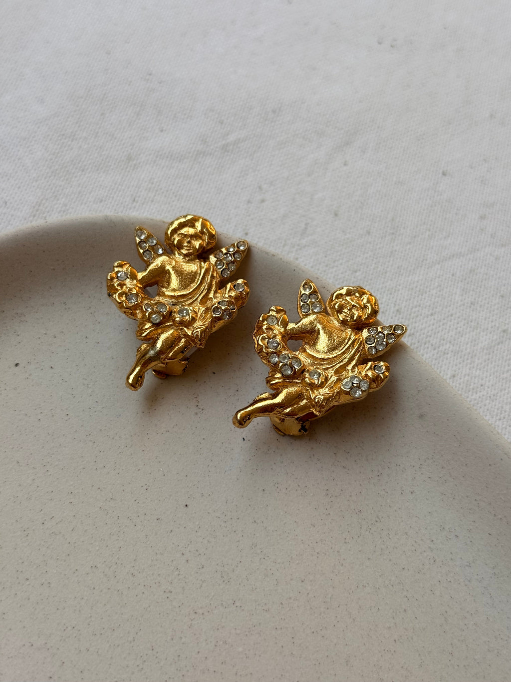 Pendientes Sonia Rykiel Vintage - Ángeles Adornados Con Strass