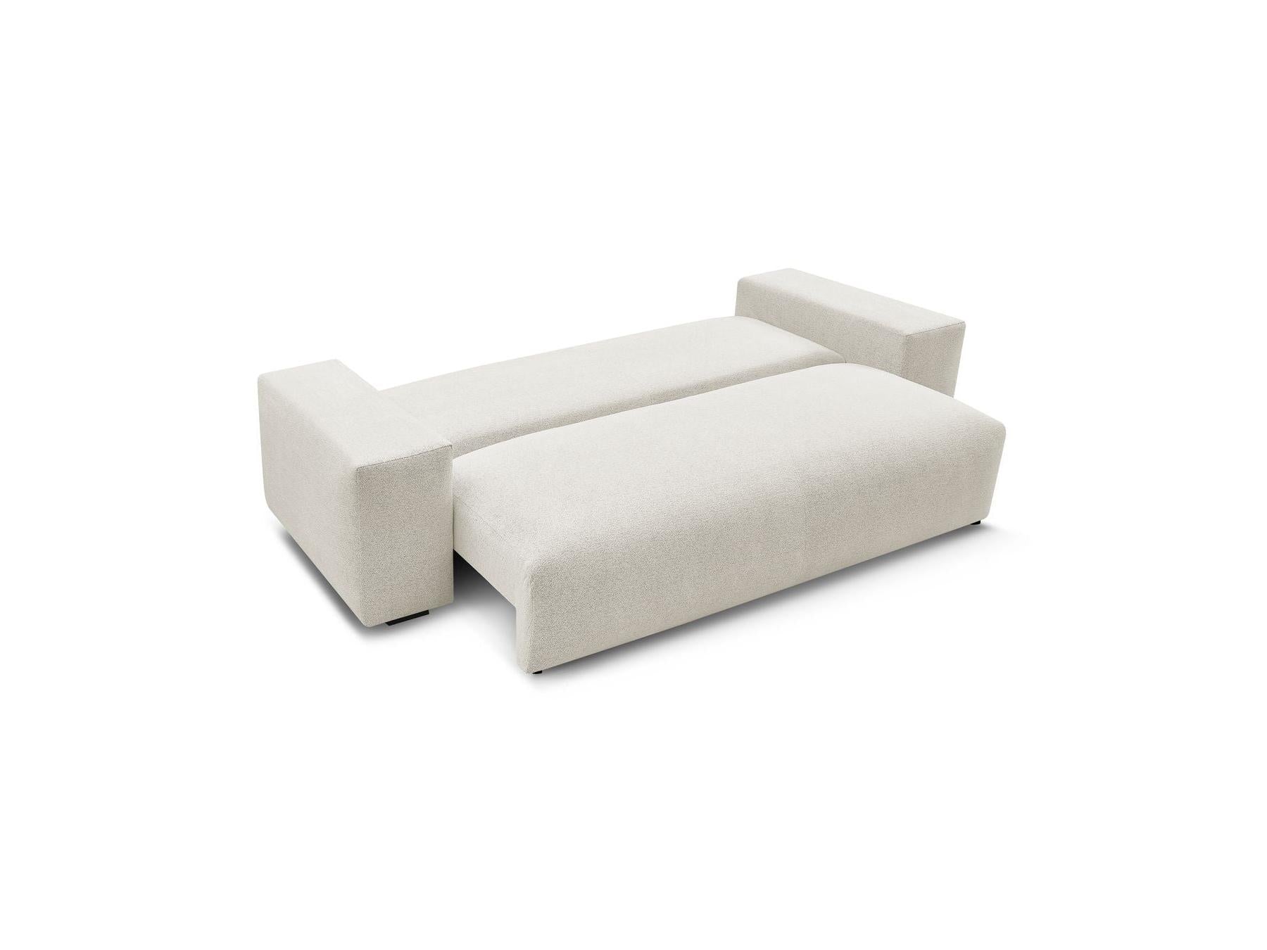 Voltaire - Canapé Droit Convertible Coffre - Tissu Chiné